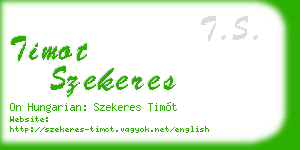 timot szekeres business card